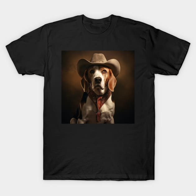 Cowboy Dog - Beagle T-Shirt by Merchgard